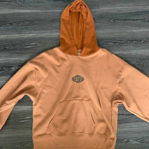 Brown colour-block American Eagle hoodie - Picture 2 of 2